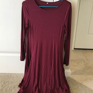 XS maroon tshirt dress